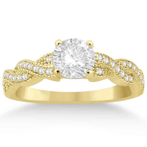 Infinity Style Bridal Set w/ Diamond Accents 14k Yellow Gold (0.55ct)