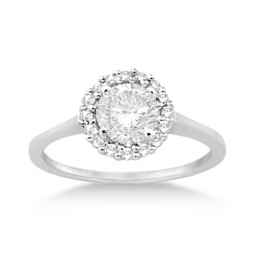 Floating Halo Diamond Engagement Ring Setting 14k White Gold (0.20ct)