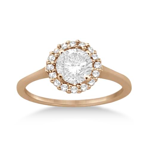Floating Halo Diamond Engagement Ring Setting 18k Rose Gold (0.20ct)