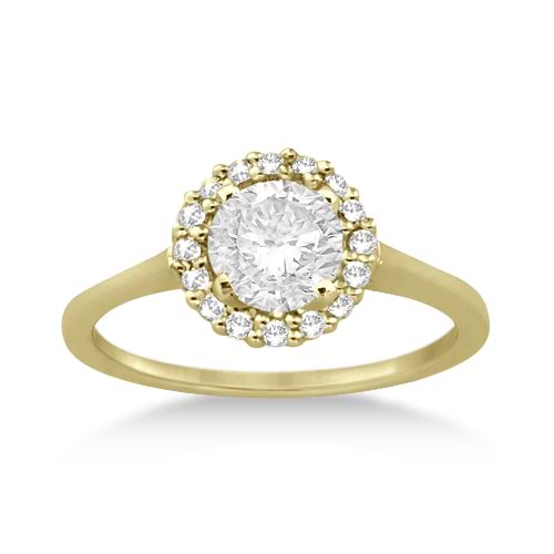 Floating Halo Diamond Engagement Ring Setting 18k Yellow Gold (0.20ct)