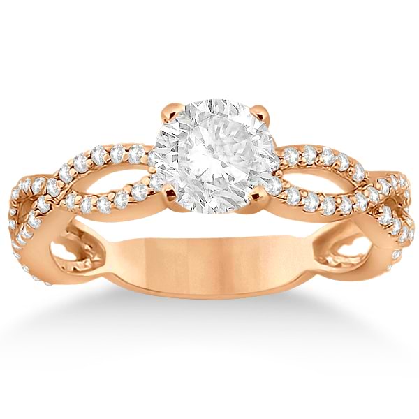 Pave Diamond Infinity Eternity Engagement Ring 14k Rose Gold (0.40ct)