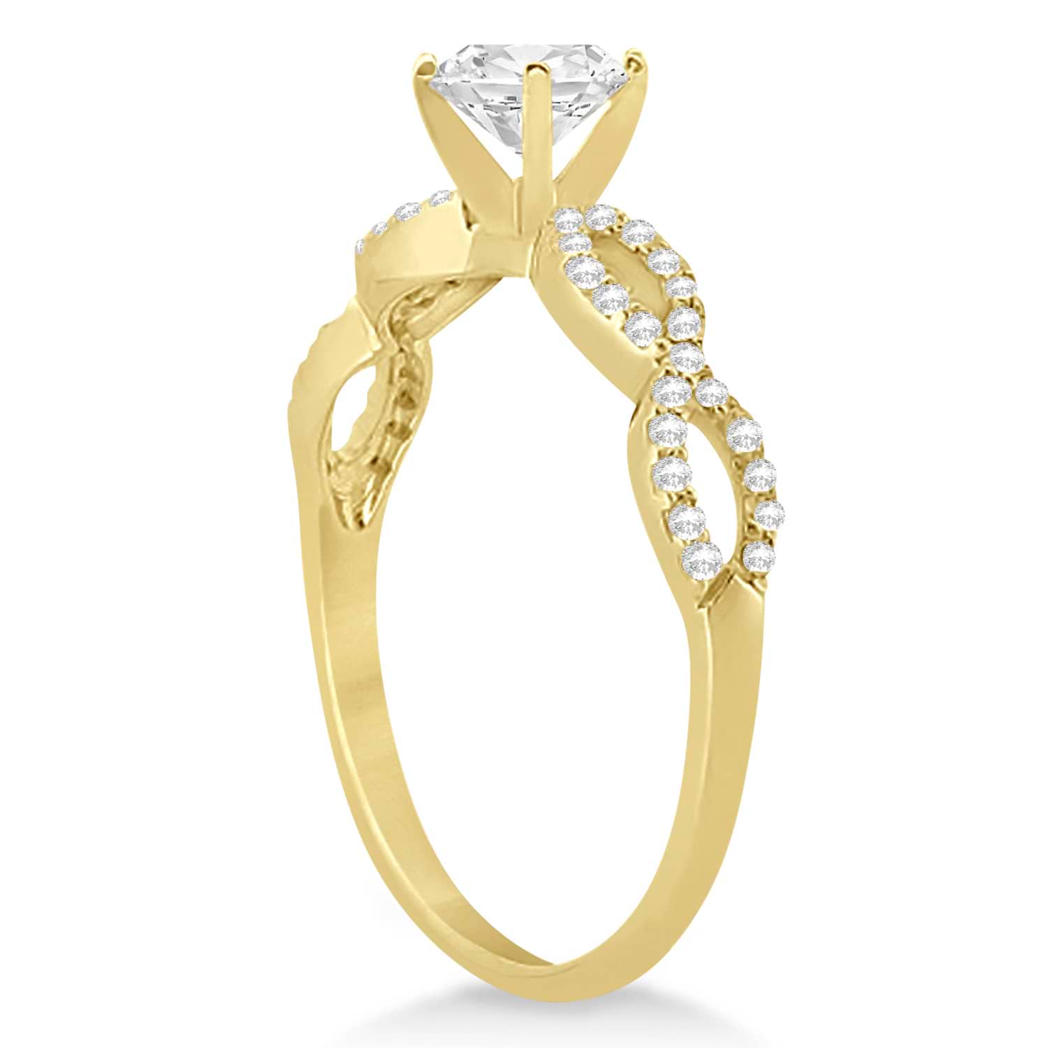 Twisted Infinity Oval Diamond Engagement Ring 18k Yellow Gold (0.50ct)