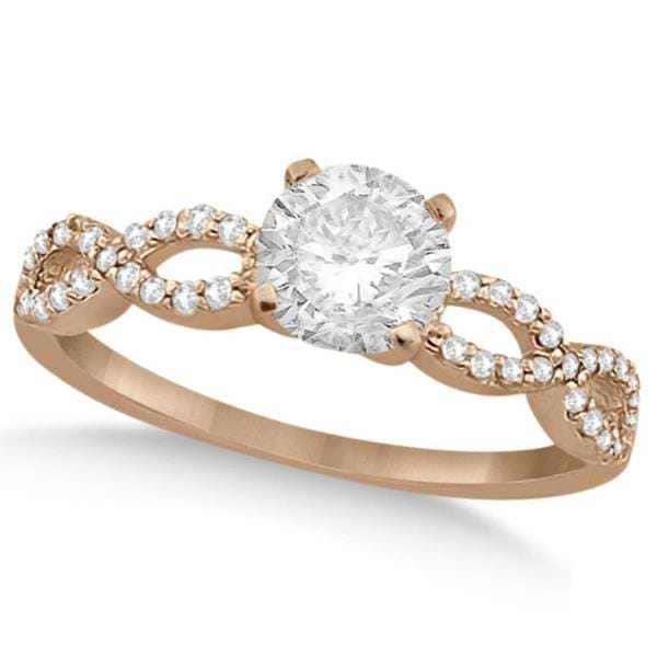 Twisted Infinity Round Diamond Engagement Ring 14k Rose Gold (0.50ct)