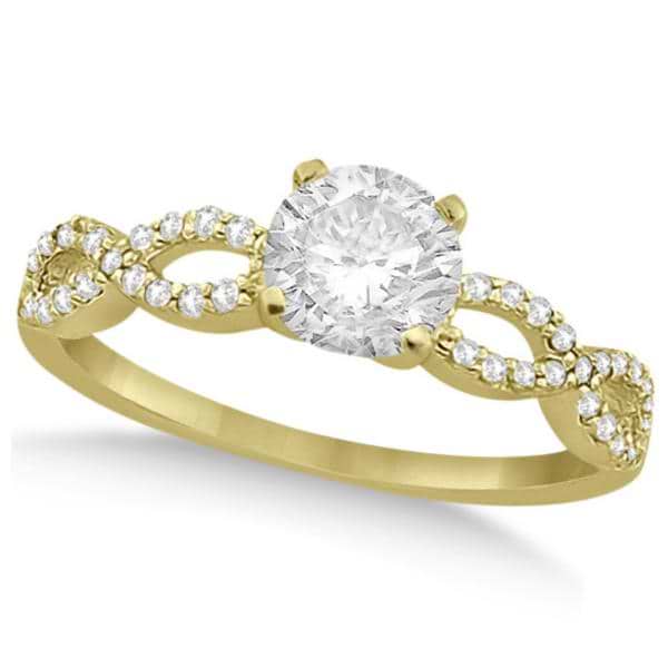 Twisted Infinity Round Diamond Engagement Ring 14k Yellow Gold (0.50ct)