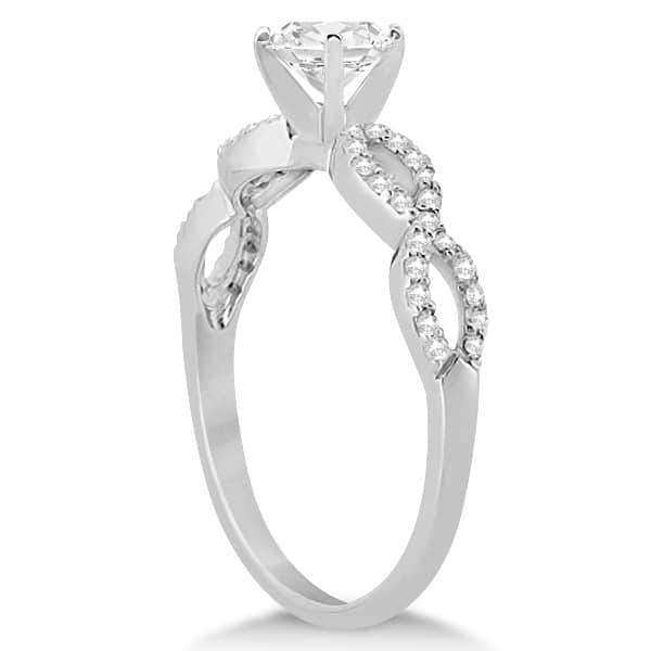 Twisted Infinity Oval Diamond Engagement Ring 18k White Gold (0.75ct)