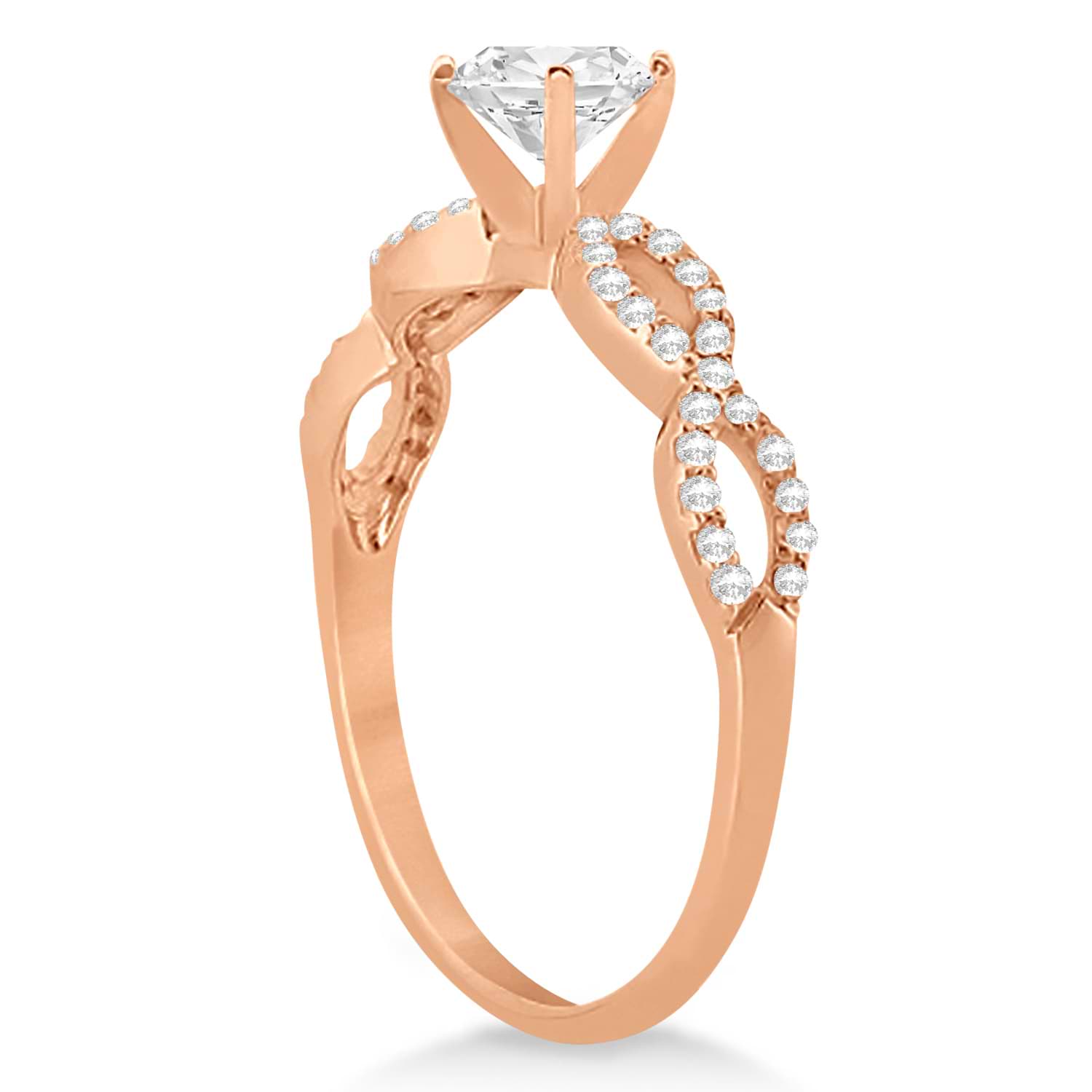 Twisted Infinity Oval Diamond Engagement Ring 18k Rose Gold (1.00ct)