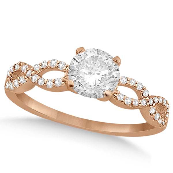 Twisted Infinity Round Diamond Engagement Ring 14k Rose Gold (1.50ct)
