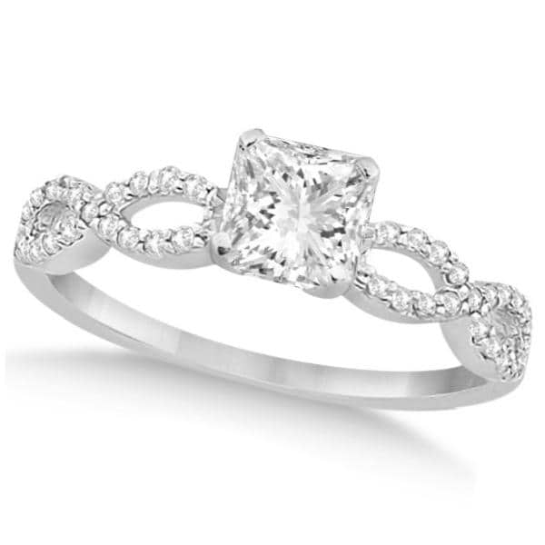 Infinity Princess Cut Diamond Engagement Ring 18k White Gold (2.00ct)