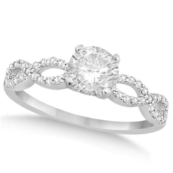 Twisted Infinity Round Diamond Engagement Ring 14k White Gold (2.00ct)