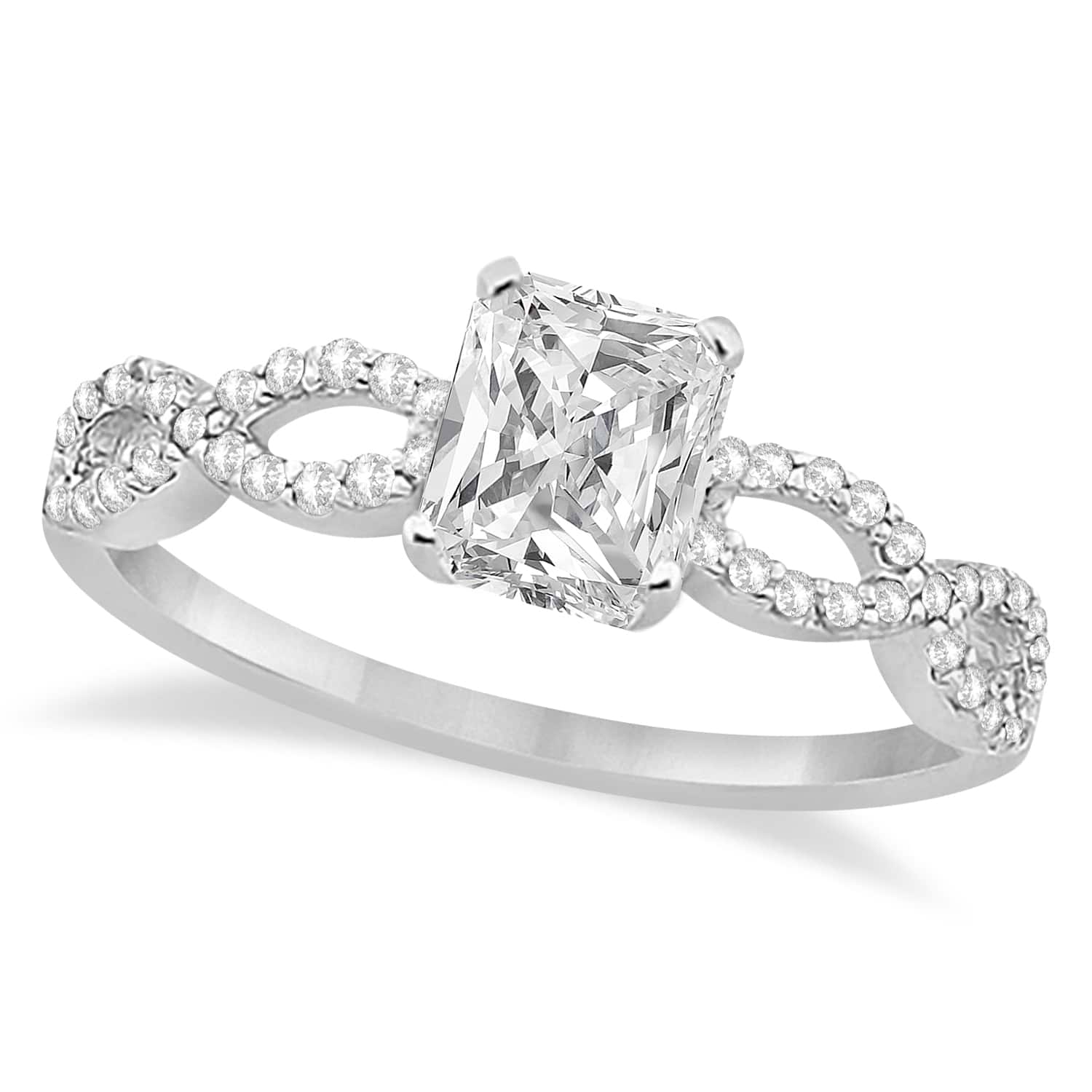 Infinity Radiant-Cut Lab Grown Diamond Engagement Ring 14k White Gold (0.50ct)