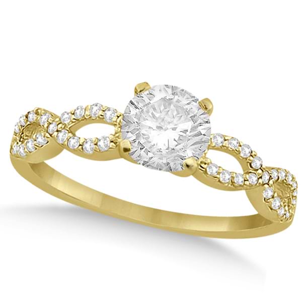 Twisted Infinity Round Diamond Engagement Ring 18k Yellow Gold (0.75ct)