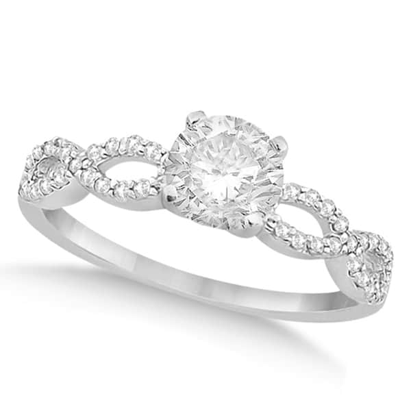 Twisted Infinity Round Diamond Engagement Ring 14k White Gold (1.00ct)