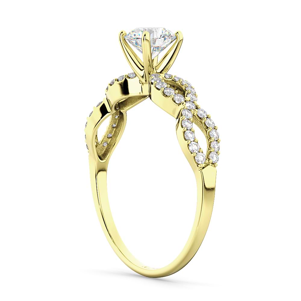 Twisted Infinity Lab Grown Diamond Engagement Ring Setting 14K Yellow Gold (0.21ct)