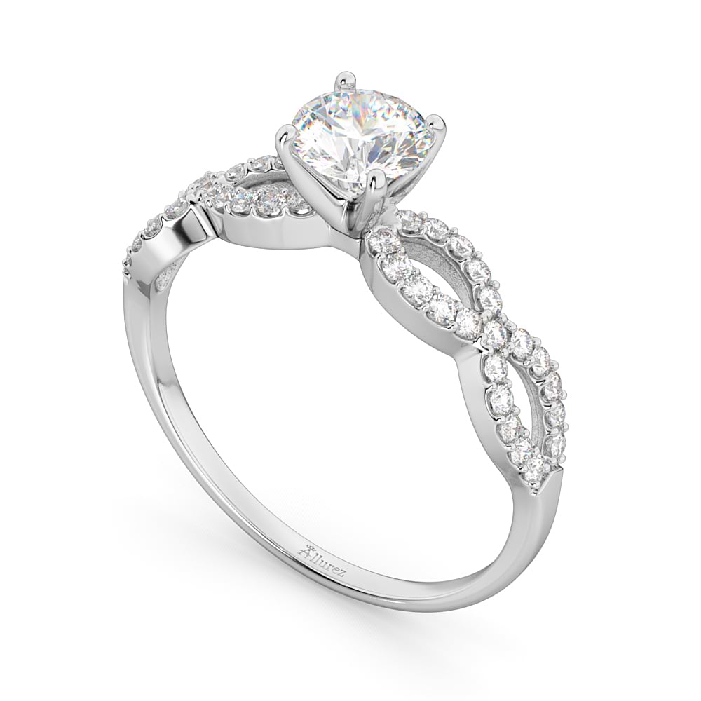 Twisted Infinity Diamond Engagement Ring Setting Palladium (0.21ct)