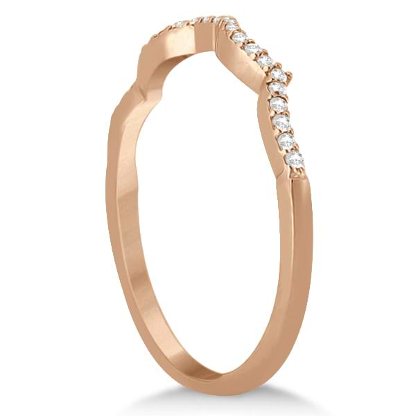 Infinity Twisted Diamond Matching Bridal Set in 18K Rose Gold (0.34ct)