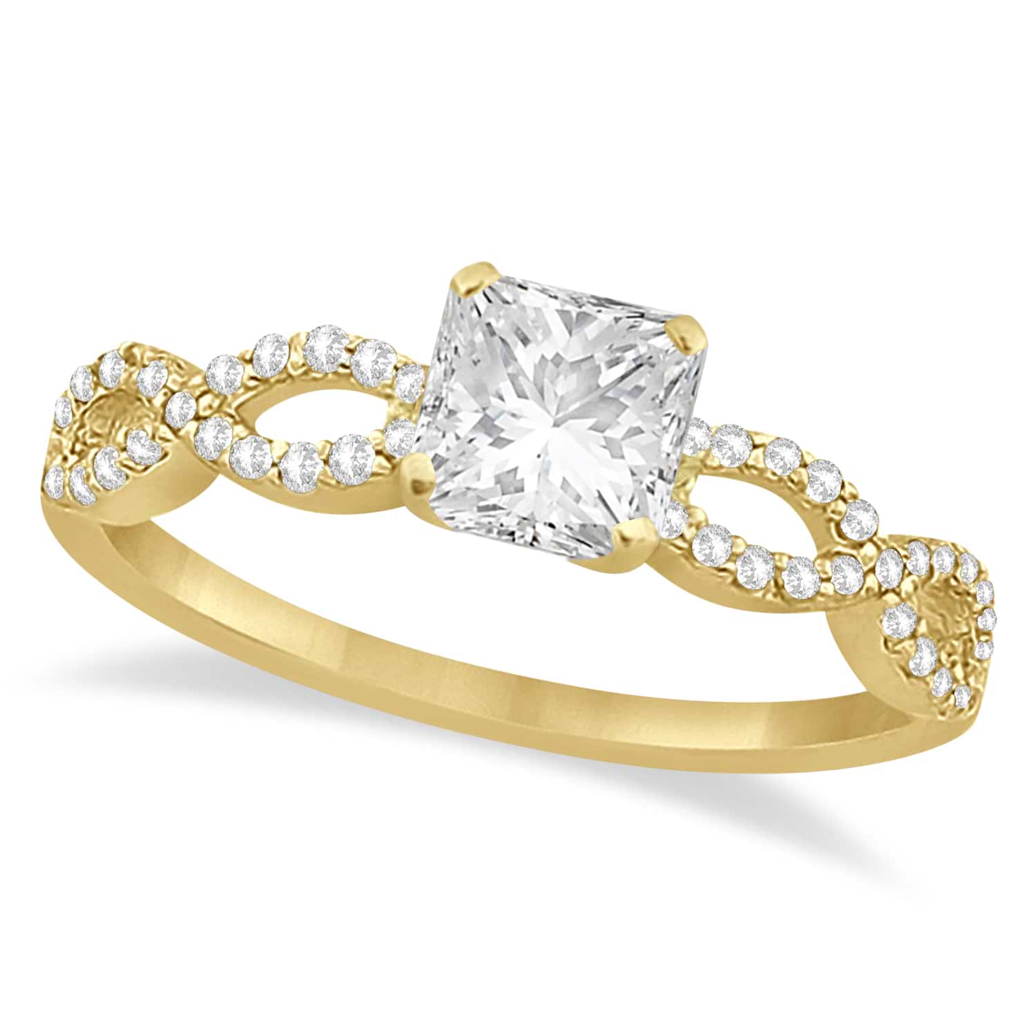Infinity Princess Cut Diamond Bridal Ring Set 14k Yellow Gold (0.63ct)