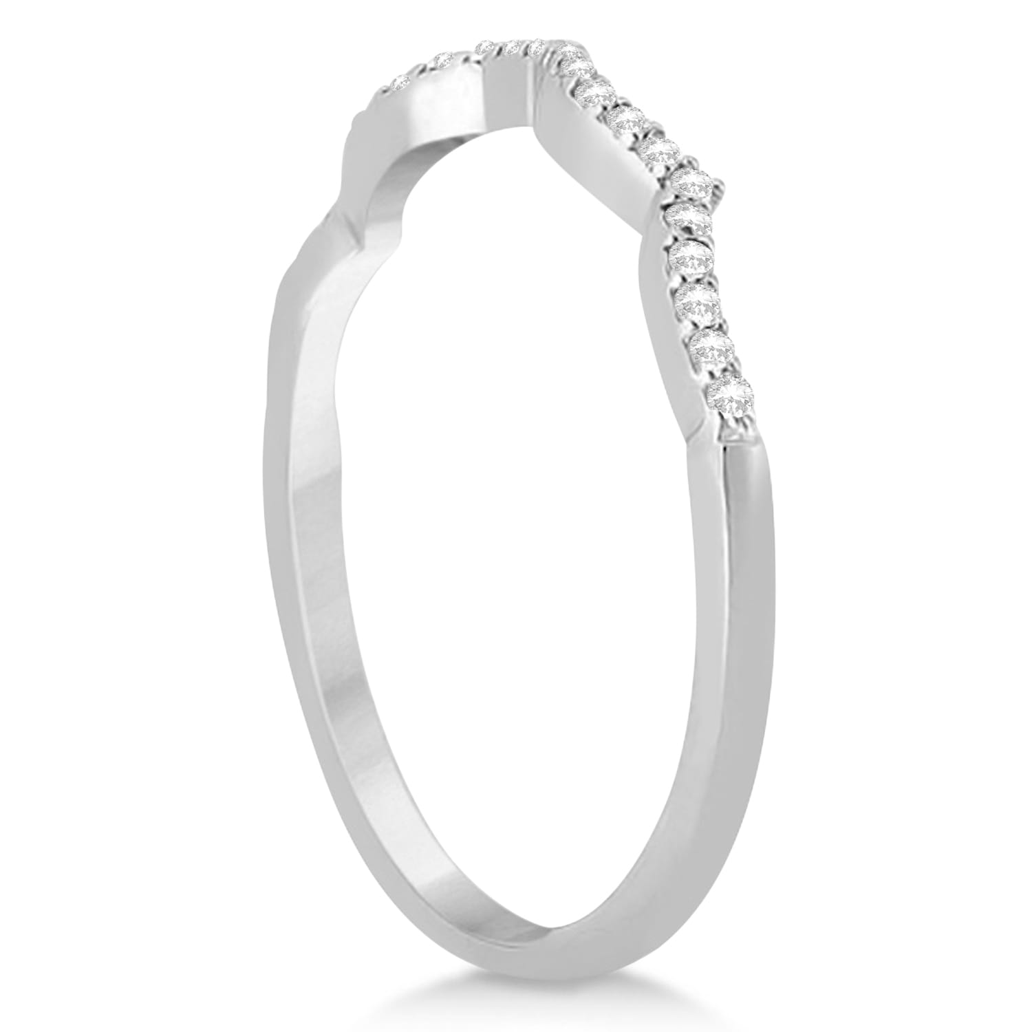 Infinity Princess Cut Diamond Bridal Ring Set Palladium (0.63ct)