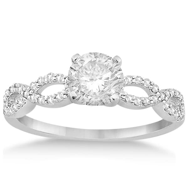 Twisted Infinity Round Diamond Bridal Ring Set 14k White Gold (0.63ct)