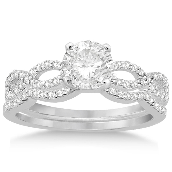 Infinity Twisted Lab Grown Diamond Ring Matching Bridal Set in Platinum (0.34ct)