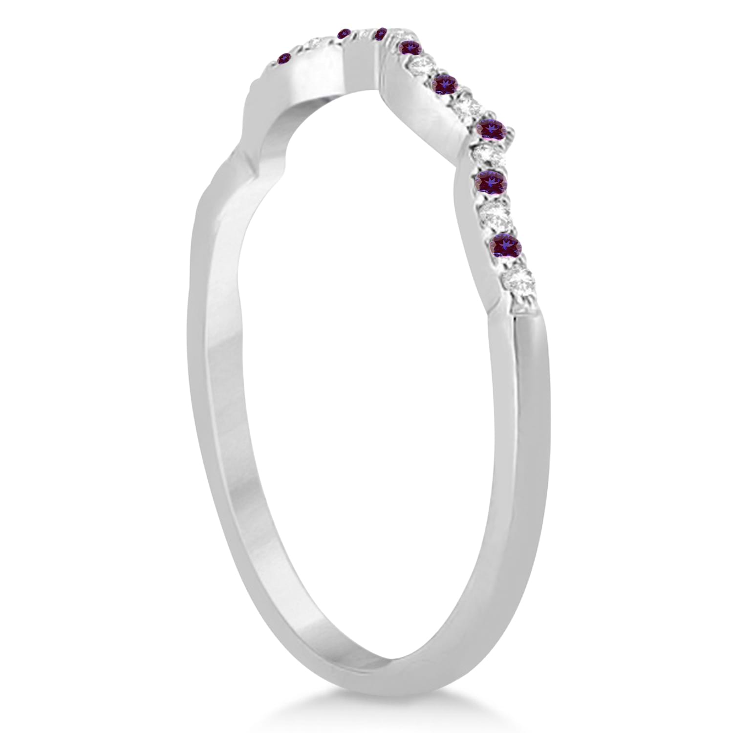 Alexandrite & Diamond Infinity Style Bridal Set 18K White Gold 1.69ct
