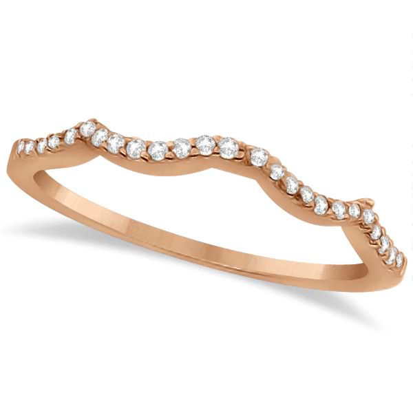 Contour Diamond Accented Wedding Band 14K Rose Gold (0.13ct)