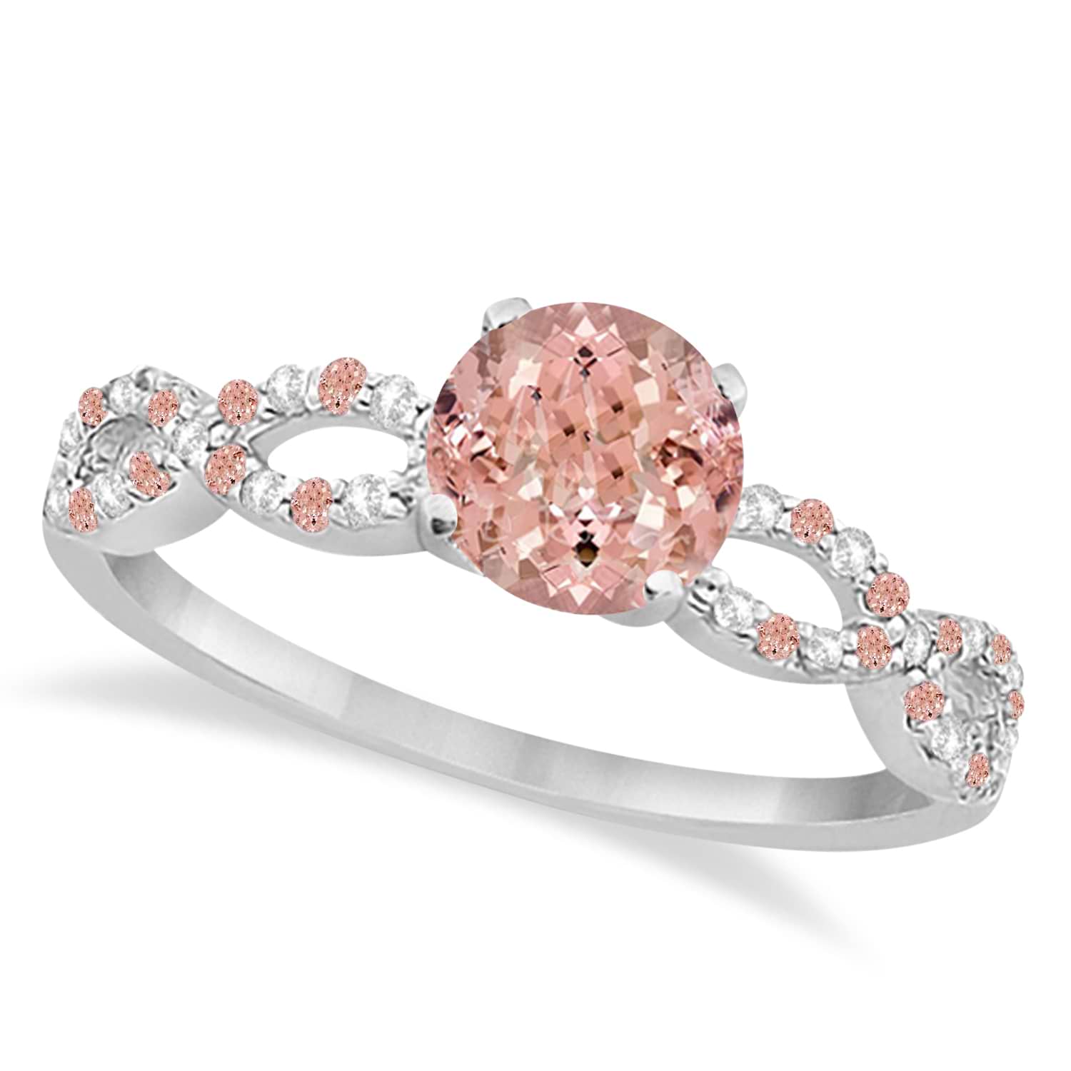 Infinity Diamond & Morganite Engagement Ring Platinum 1.05ct