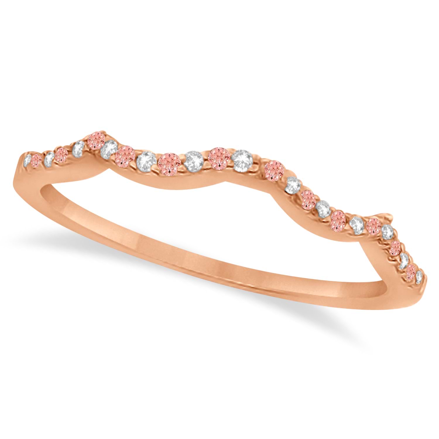 Morganite & Diamond Infinity Style Bridal Set 18K Rose Gold 1.69ct