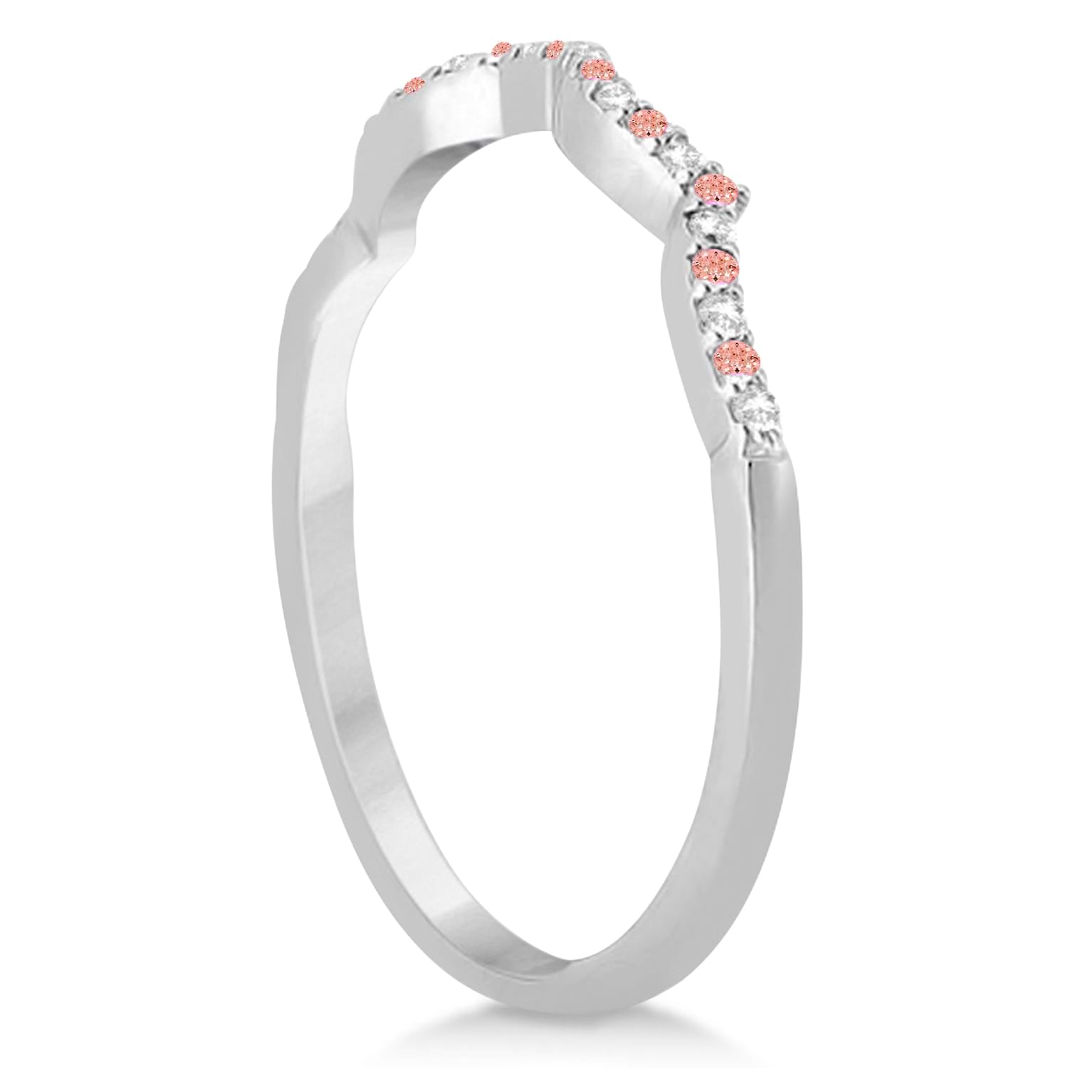 Morganite & Diamond Infinity Style Bridal Set Palladium 1.69ct