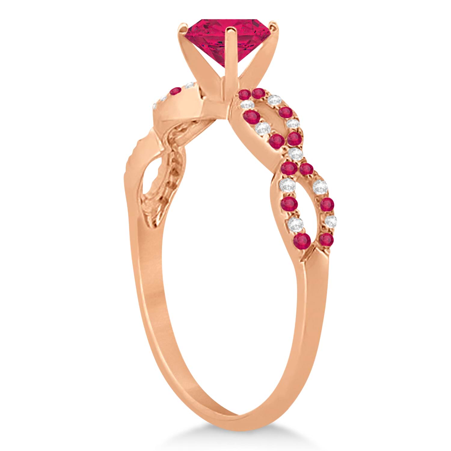 Infinity Style Preset Ruby & Diamond Bridal Set 18k Rose Gold 1.29ct