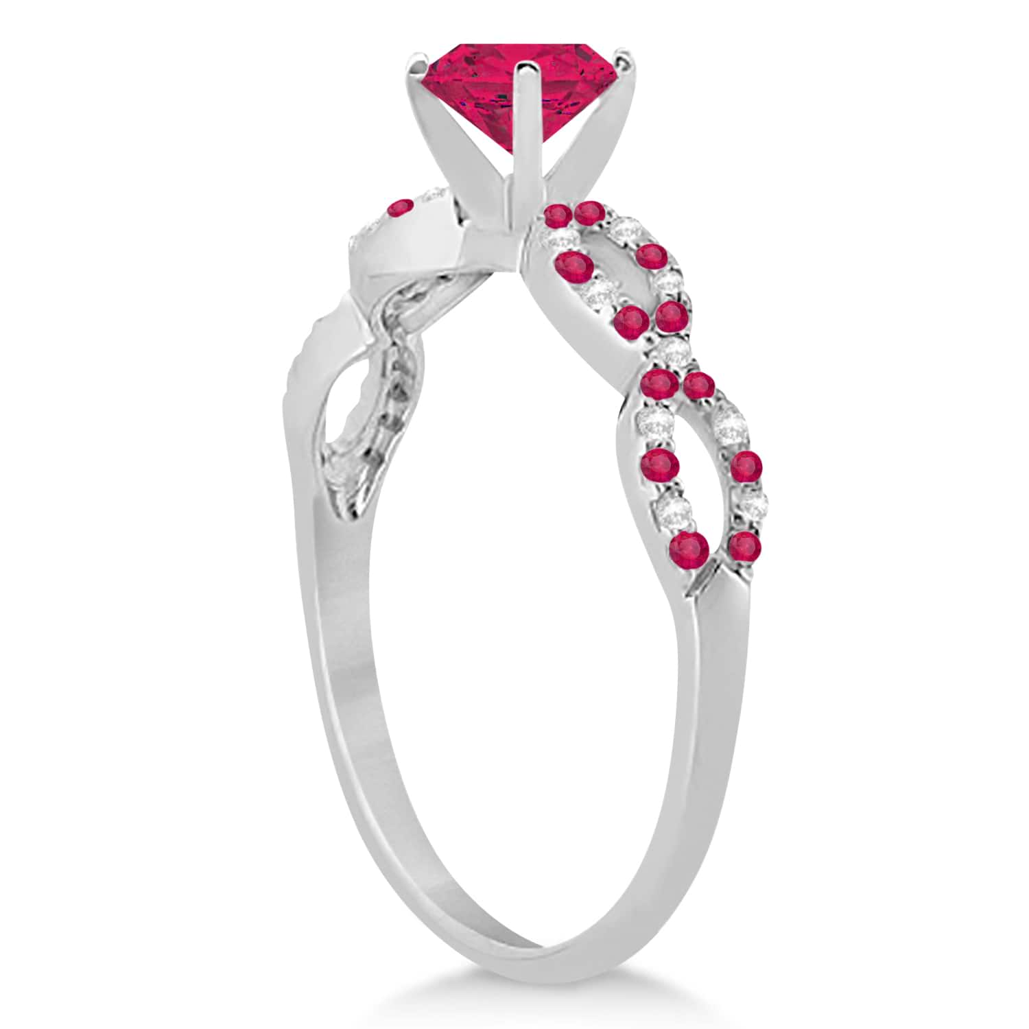 Infinity Style Preset Ruby & Diamond Bridal Set Palladium 1.29ct
