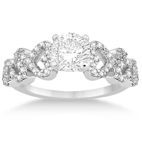 Heart Shape Diamond Engagement Ring Setting 18k White Gold (0.30ct)