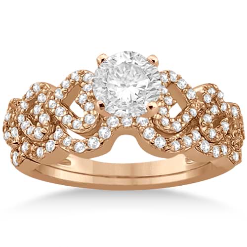 Heart Shape Diamond Engagement & Wedding Ring 14k Rose Gold (0.50ct)