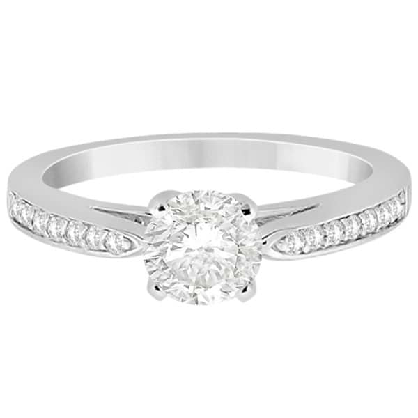 Petite Half-Eternity Diamond Engagement Ring 18k White Gold (0.14ct)