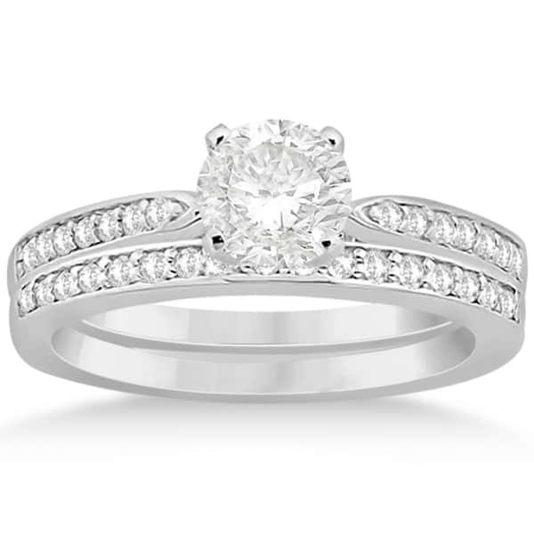 Petite Half-Eternity Diamond Bridal Set in Platinum (0.31ct)