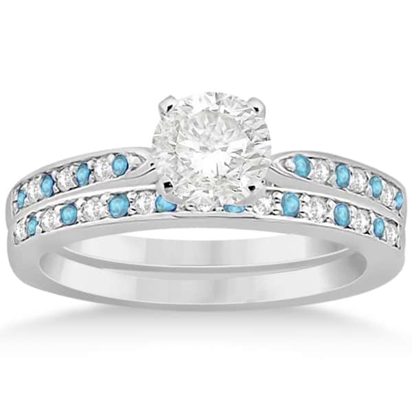 Aquamarine & Diamond Engagement Ring Set Palladium (0.55ct) - U6160