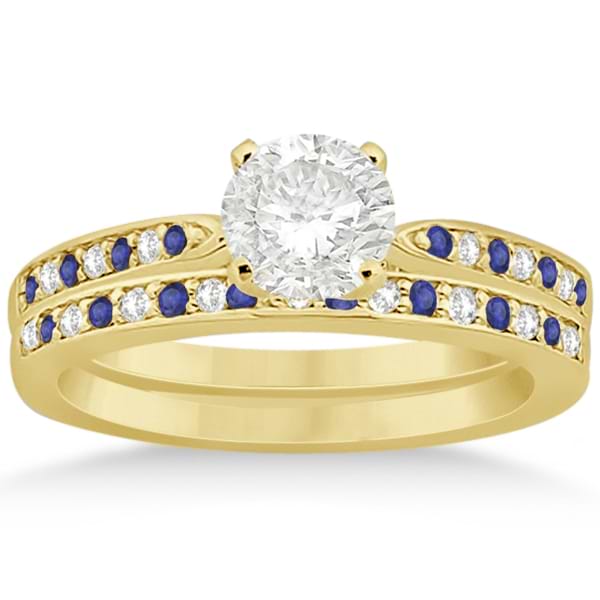 Tanzanite & Diamond Engagement Ring Set 14k Yellow Gold (0.55ct)