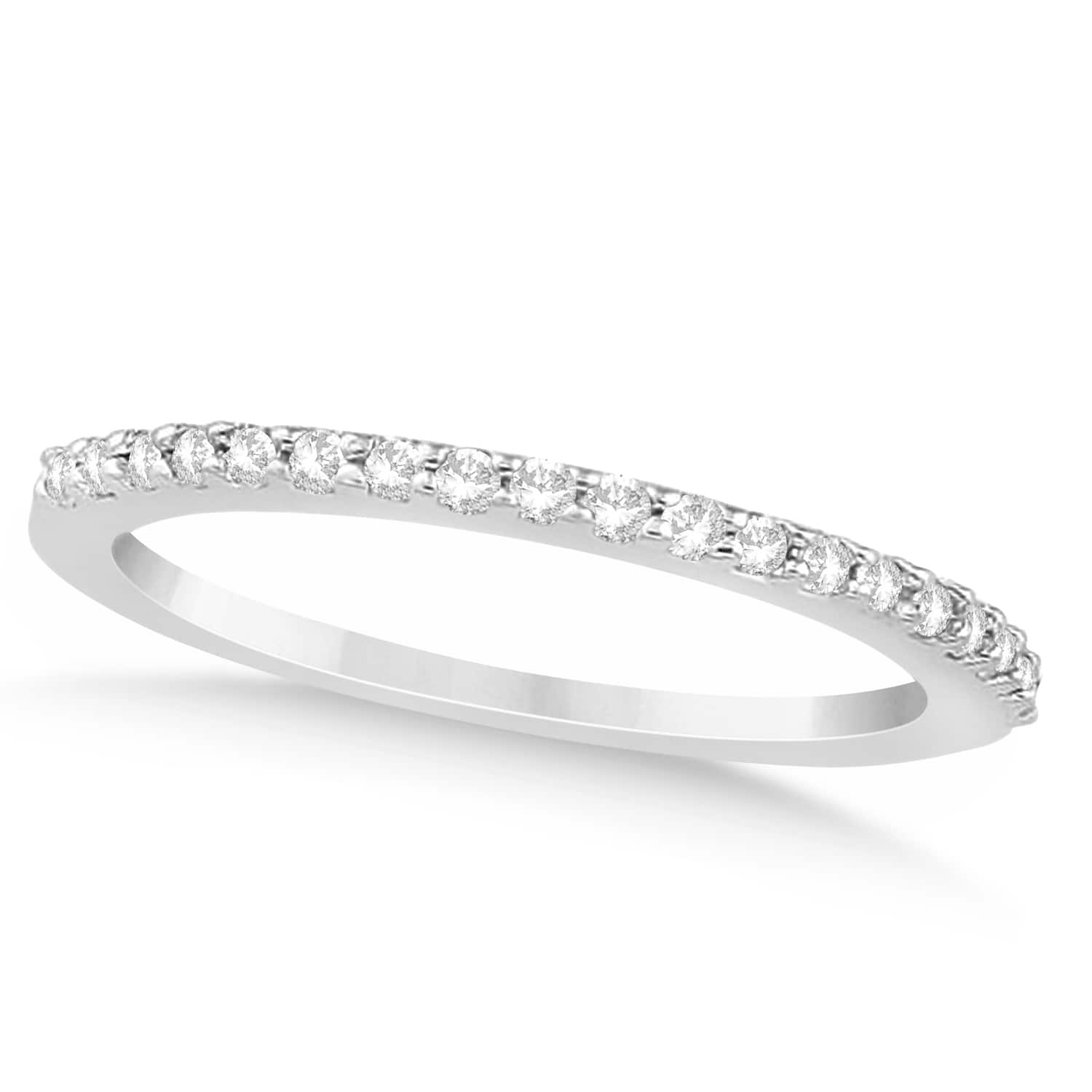 Diamond Accented Wedding Band 18k White Gold 0.19ct