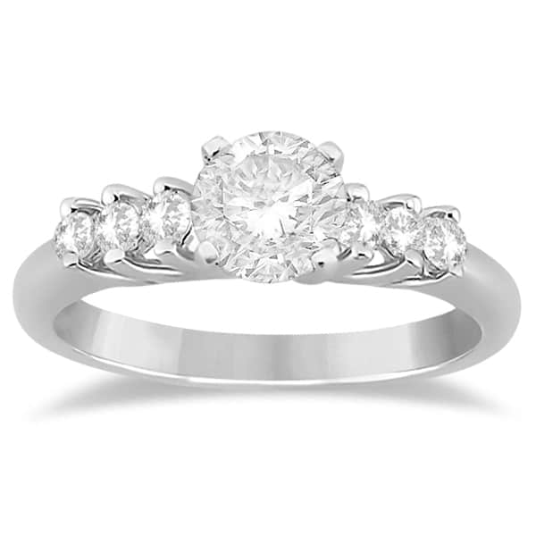 Seven Stone Diamond Engagement Ring In 14K White Gold (0.18ct)