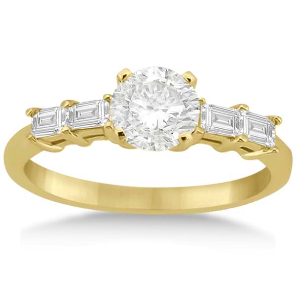 Five Stone Diamond Baguette Engagement Ring 14K Yellow Gold (0.36ct)