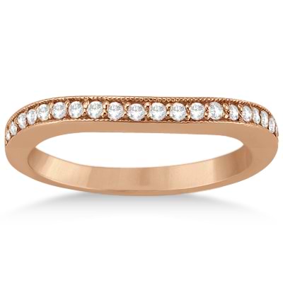 Butterfly Engagement Ring & Wedding Band Bridal Set 18k Rose Gold (0.42ct)