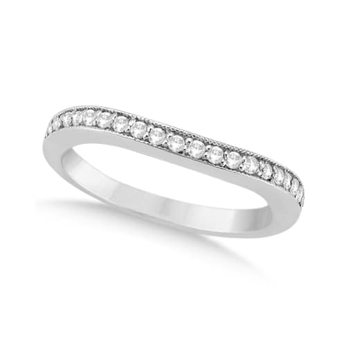 Curved Lab Grown Diamond Wedding Band Platinum (0.22ct)