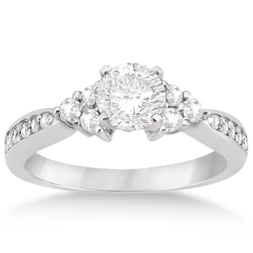 Diamond Floral Engagement Ring Setting Platinum (0.28ct)