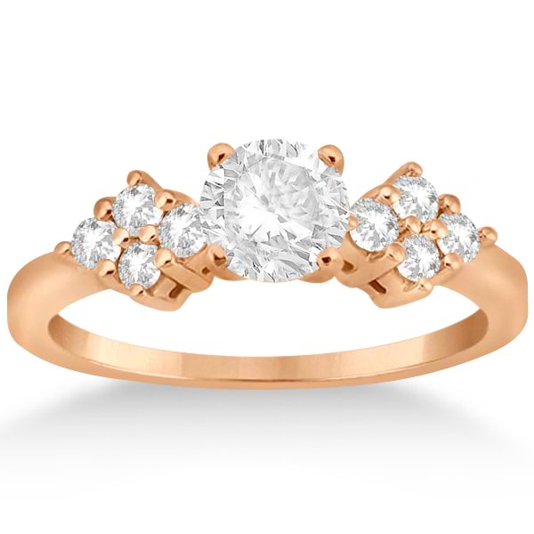 Modern Diamond Cluster Engagement Ring 14k  Rose Gold (0.24ct)
