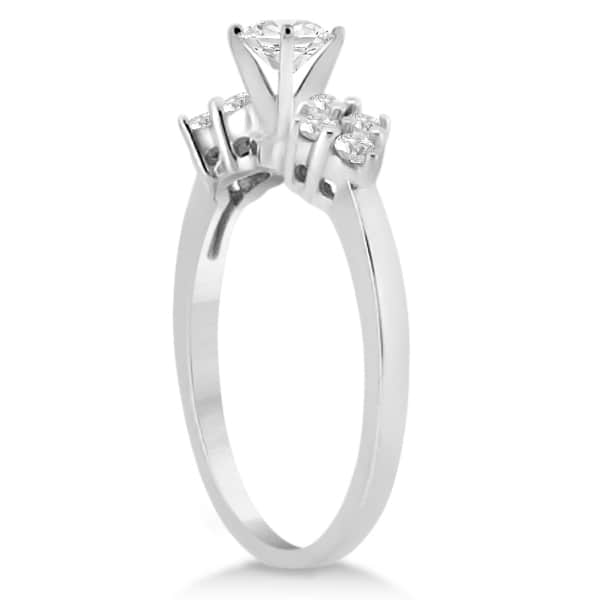 Modern Diamond Cluster Engagement Ring 18k White Gold (0.24ct)