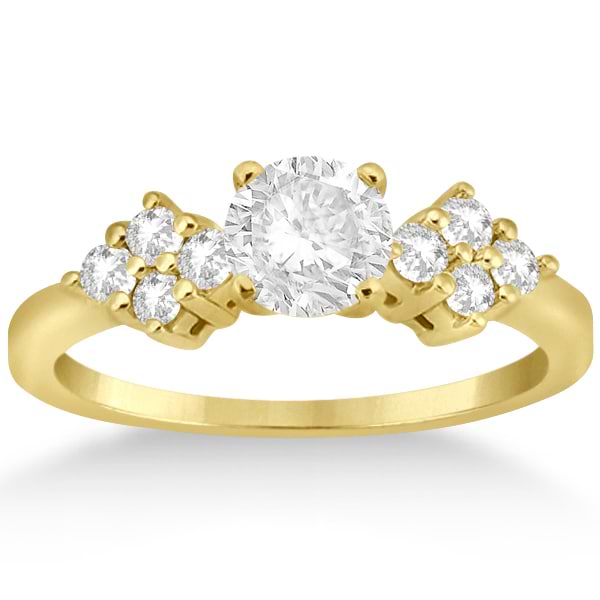 Modern Diamond Cluster Engagement Ring 18k Yellow Gold (0.24ct)