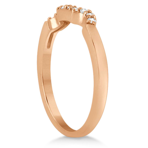 Diamond Cluster Engagment Ring & Wedding Band 14k Rose Gold (0.24ct)