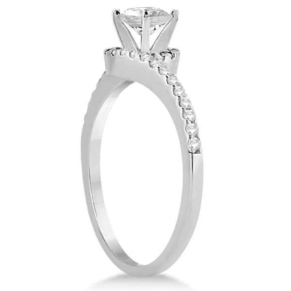 Halo Twist Diamond Bridal Set Ring & Band Palladium (0.28ct)