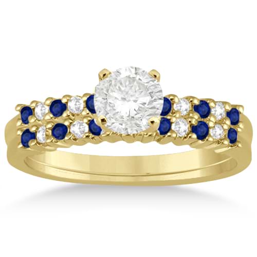 Petite Diamond & Sapphire Bridal Set 18k Yellow Gold (0.35ct)