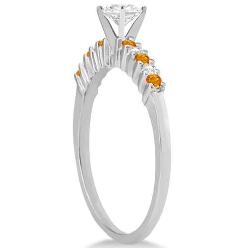 Petite Diamond & Citrine Bridal Set Palladium (0.35ct)
