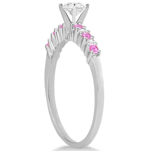 Diamond & Pink Sapphire Engagement Ring Platinum (0.15ct)